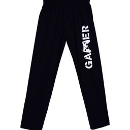 SWEET ANGEL Boys Black & White Typography Printed Straight-Fit Pure Cotton Track Pants-image-91