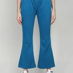 CHKOKKO Women Mid-Rise Bootcut Track Pants-picture-1