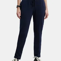 Jockey Athleisure Women Navy Blue Solid Cotton Track Pant-picture-46