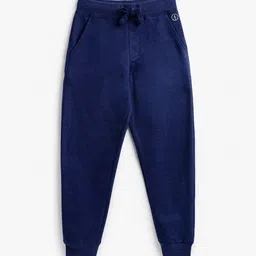 Campana Boys Blue Solid Cotton Track Pants-image-46