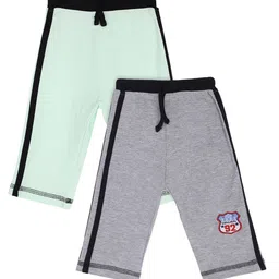 Bodycare Kids Boys Pack of 2 Sea Green & Grey Cotton Track Pants-image-106