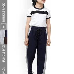 IndiWeaves Boys Pack Of 2 Pure Cotton Track Pants-image-84
