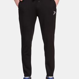 FITINC Men Black Solid Slim Fit Antimicrobial Track Pants-image-22