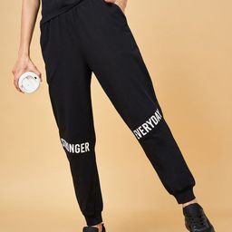 Ajile by Pantaloons Women Typographic Printed Mid-Rise Cotton Joggers-image-6