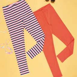 YU by Pantaloons Girls Pack Of 2 Mid-Rise Cotton Track Pants-32