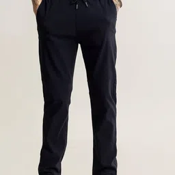 Snitch Navy Blue Men Cotton Mid-Rise Track Pant-image-16