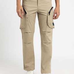 Banana Club Men Mid-Rise Zipper Detailed Cotton Cargos Trousers-image-6