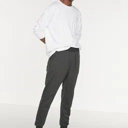 Trendyol Men Charcoal Solid Joggers-image-1