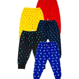 BAESD Infants Pack of 5 Printed Pure Cotton Joggers-22