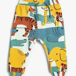 Koton Infants Conversational Printed Regular Fit Mid Rise Pure Cotton Joggers-image-96