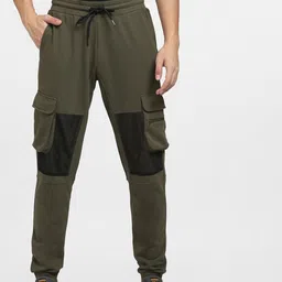 Jack & Jones Men Green & Black Solid jjco dublin Cotton Joggers-picture-3