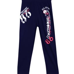 SWEET ANGEL Boys Navy Blue Typography Printed Pure Cotton Relaxed-Fit Track Pants-image-93