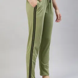 Blinkin Women Green Solid Cotton Lounge Pants-image-68
