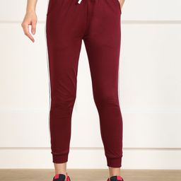 SHARKTRIBE Women Maroon Solid Track Pants-image-42