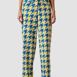 Muvazo Women Loose Fit High-Rise Geometric Printed Trouser-image-66