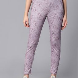 UZARUS Women Slim-Fit Floral Printed Ankle Length Tights-picture-34