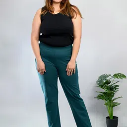 Mlada Cotton Plus Size High Rise Regular Trousers-picture-33