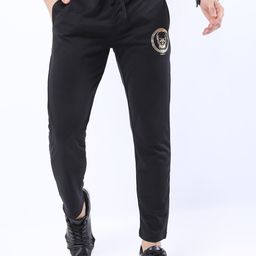 HIGHLANDER Men Black Brand Logo Printed Trackpant-image-40