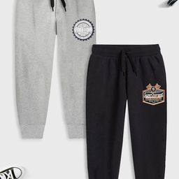 YK X Trampoline Kids Pack of 2 Printed Cotton Joggers-image-4