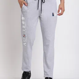 Cantabil Men Grey Melange Regular Fit Printed Cotton Track Pant-image-70