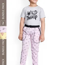 IndiWeaves Boys Pack Of 2 Printed Cotton Track Pants-image-99