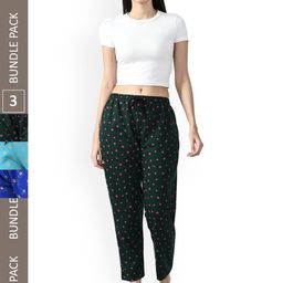 IndiWeaves Women Pack Of 3 Printed Lounge Pants-image-23