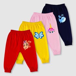 BAESD Infants Pack Of 4 Printed Cotton Mid Rise Joggers-11