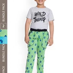 IndiWeaves Boys Pack Of 2 Graphic Printed Track Pants-image-5