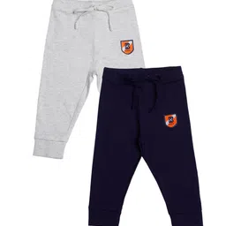 Bodycare Kids Boys Pack Of 2 Grey and Navy Blue Cotton Joggers-image-15