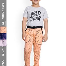 IndiWeaves Boys Pack Of 3 Mid-Rise Cotton Regular Fit Track Pants-image-84