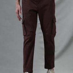 WROGN Men Mid Rise Cotton Cargos Trousers-image-56