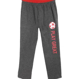 SWEET ANGEL Boys Charcoal Printed Relaxed-Fit Pure Cotton Track Pants-image-93