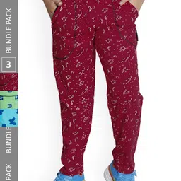 IndiWeaves Boys Pack Of 3 Graphic Printed Cotton Track Pants-image-80