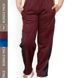 IndiWeaves Boys Colourblocked Mid-Rise Regular Fit Lower Track pants (Pack Of 2)-image-80