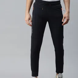 SHOWOFF Men Navy Blue Solid Slim Fit Cotton Track Pants-picture-33