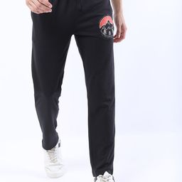 HIGHLANDER Men Black Regular Fit Printed Track Pants-image-41