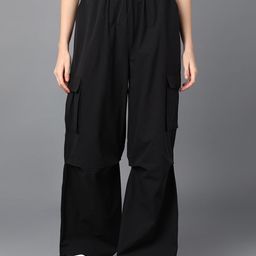 The Roadster Lifestyle Co. Women Solid Baggy Fit Parachute Trouser-image-7