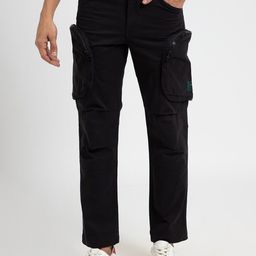 Banana Club Men Mid Rise Cotton Cargo Trousers-image-90