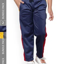 IndiWeaves Boys Colourblocked Mid-Rise Regular Fit Lower Track pants (Pack Of 2)-image-47