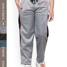 IndiWeaves Boys Pack Of 3 Colourblocked Side Panel Detail Track Pants-image-73