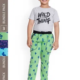 IndiWeaves Boys Pack Of 3 Mid-Rise Cotton Relaxed Fit Track Pants-image-70