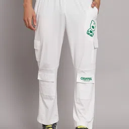 GRIFFEL Men Mid-Rise Cotton Cargo Track Pants-image-9