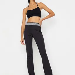 Trendyol Women Black Solid Training or Gym Track Pant-image-20