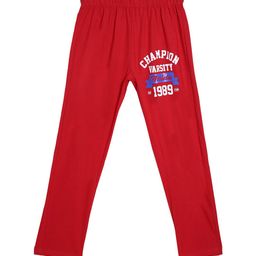 SWEET ANGEL Boys Red Typography Pure Cotton Relaxed-Fit Track Pants-image-49