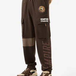 The Souled Store Men Brown Relaxed-Fit Printed Pure Cotton Joggers-image-41