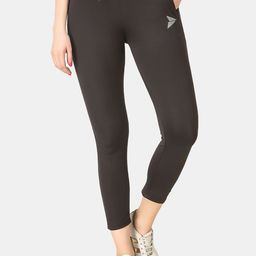 FITINC Women Brown Solid Slim-Fit Anti Microbial Gym Track Pant-58