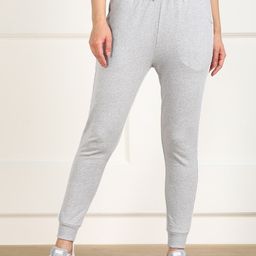 SHARKTRIBE Women Grey Melange Solid Cotton Track Pants-image-85