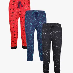 SAVAGE Boys Pack Of 3 Printed Pure Cotton Joggers-48