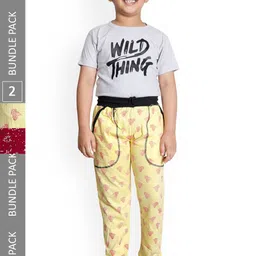 IndiWeaves Boys Pack Of 2 Printed Cotton Track Pants-image-97