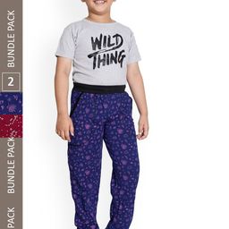 IndiWeaves Boys Pack Of 2 Printed Cotton Track Pants-image-98